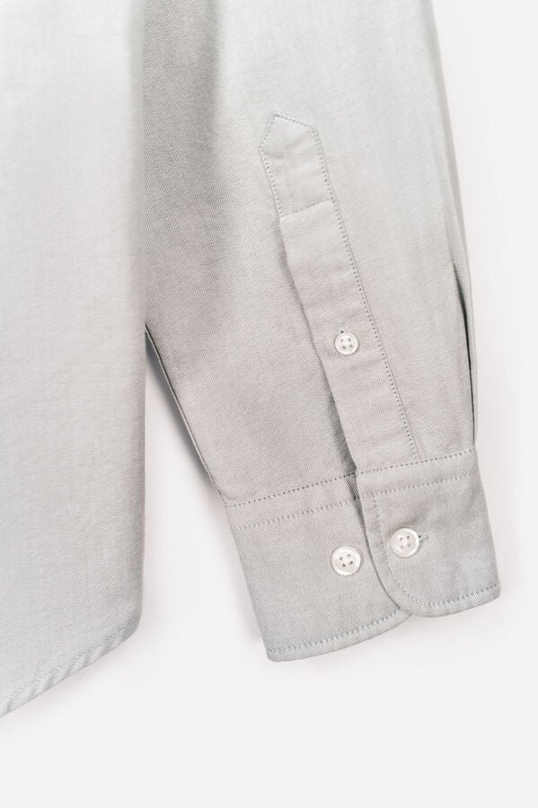 OOTO Camisa liso manga comprida Verde