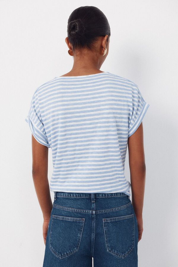 Cortefiel T-shirt riscas Azul
