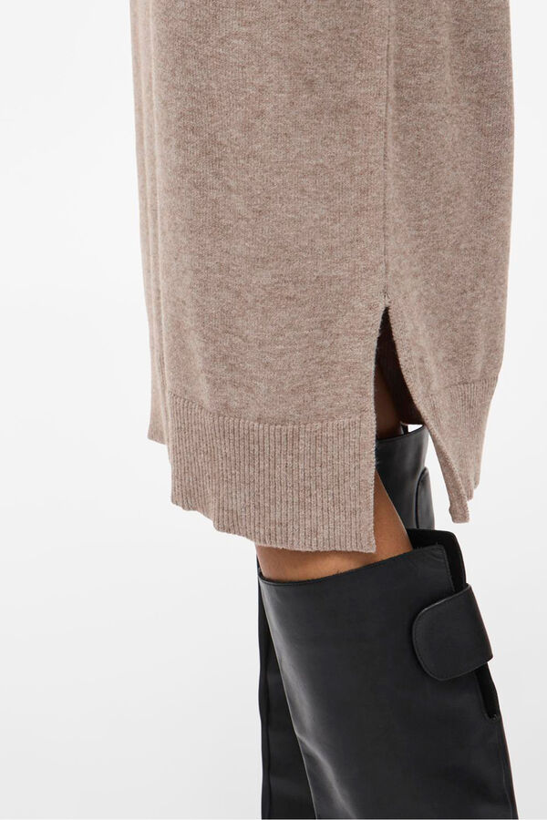 Vila Vestido de punto con viscosa Beige
