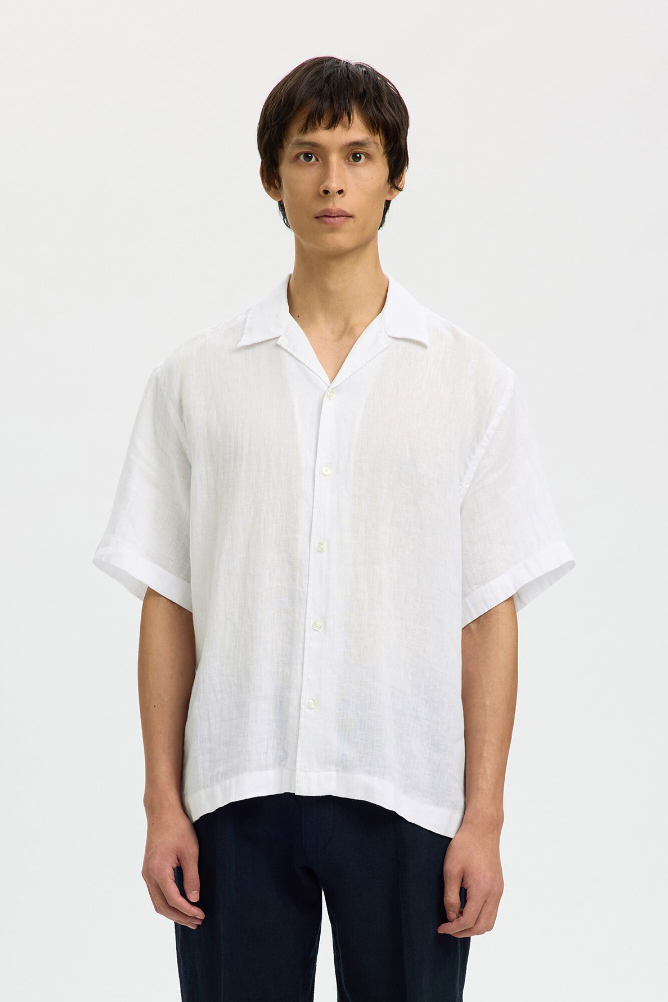 Selected Camisa de manga corta lino
