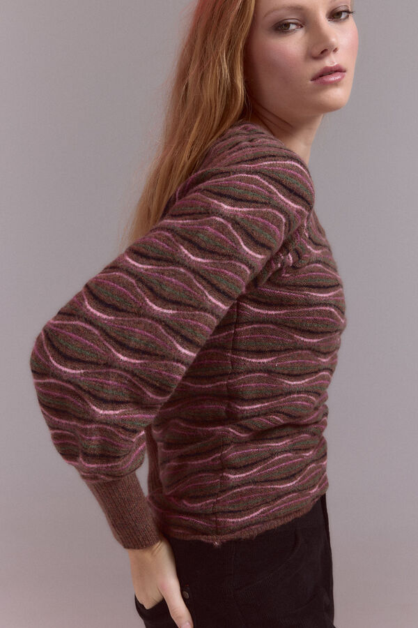 Slowlove Su&eacute;ter estruturado ondulado Subiu