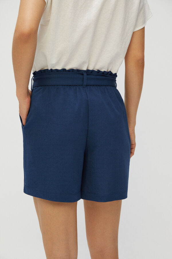 Cortefiel Pantalón corto con cinturón Azul marino