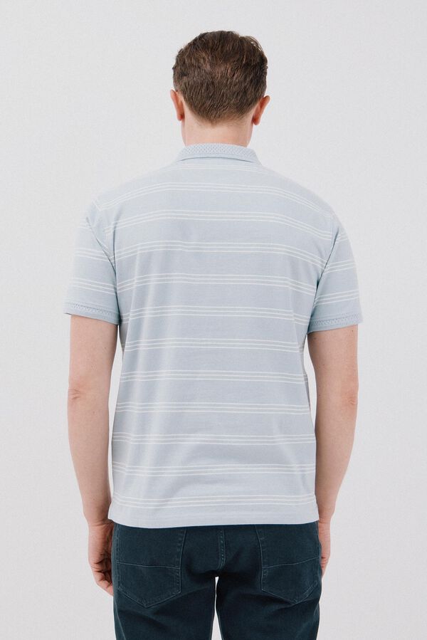 Cortefiel polo de rayas cuello estructura Azul