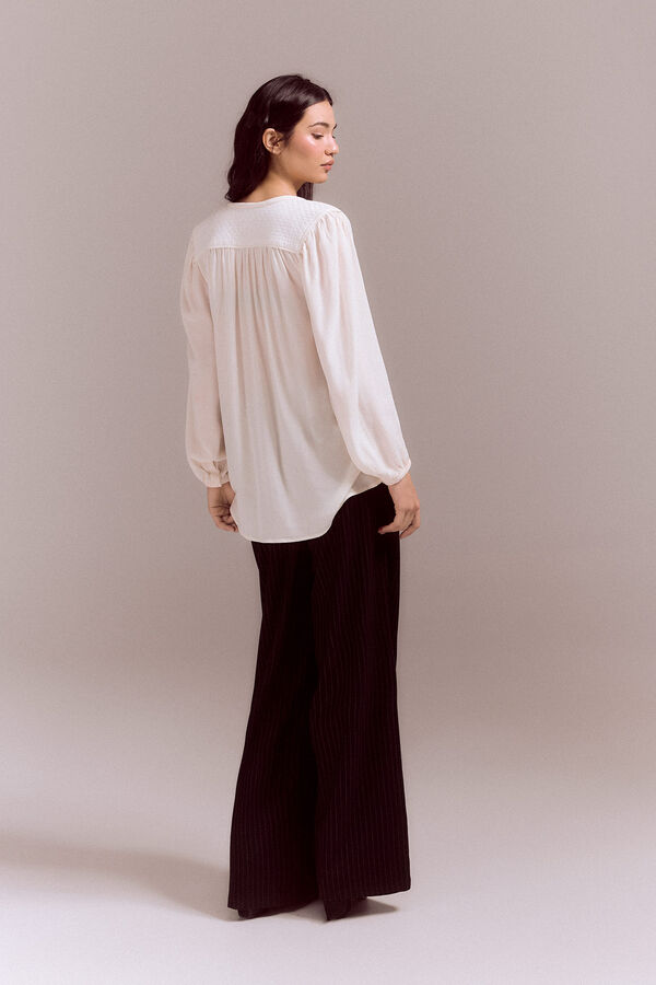 Slowlove Blusa com pala cintado = entallado Branco