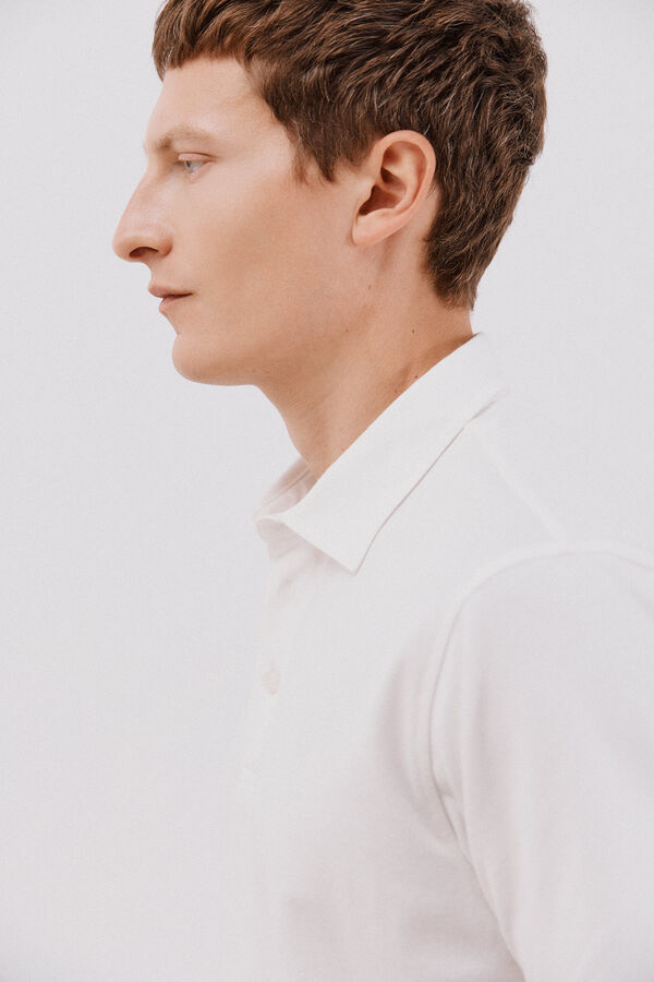 Cortefiel Camisa polo piqué liso Branco