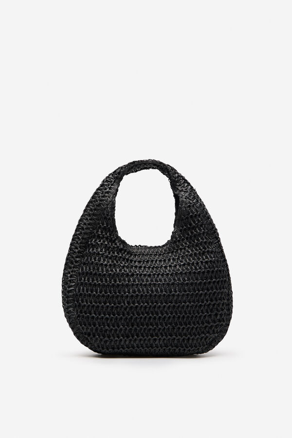Cortefiel Bolso mini hobo trenzado Negro