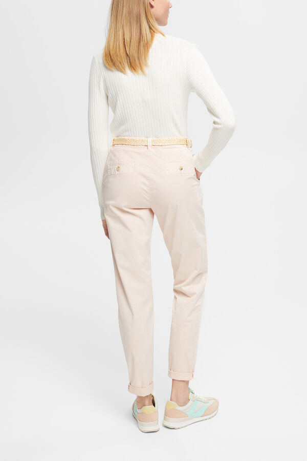 Esprit Cal&ccedil;as b&aacute;sicas chino com cinto entran&ccedil;ado Subiu