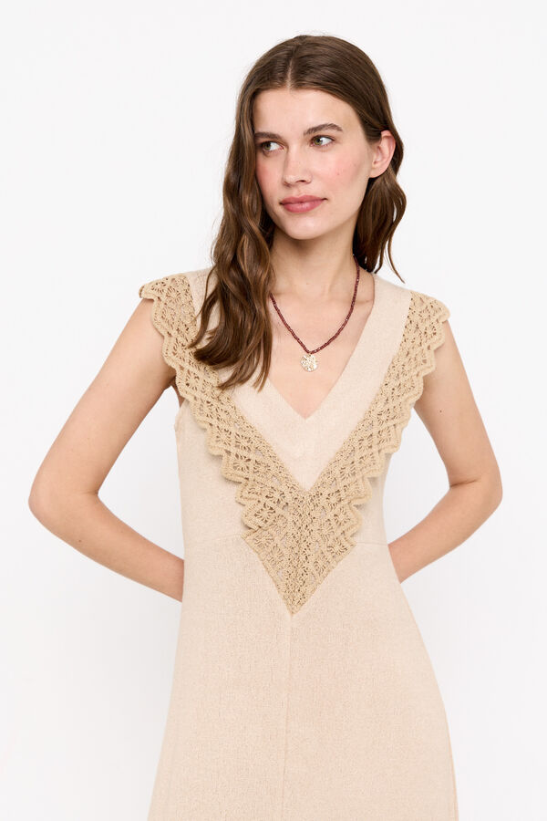 Cortefiel Vestido r&uacute;stico crochet Arena