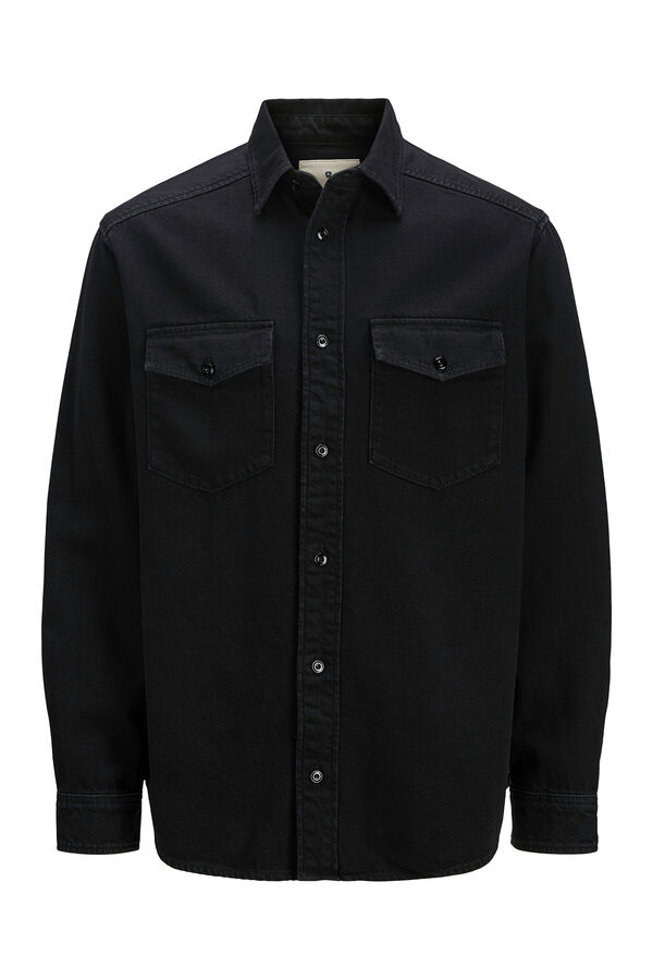 Jack & Jones Camisa denim bolsillos Negro