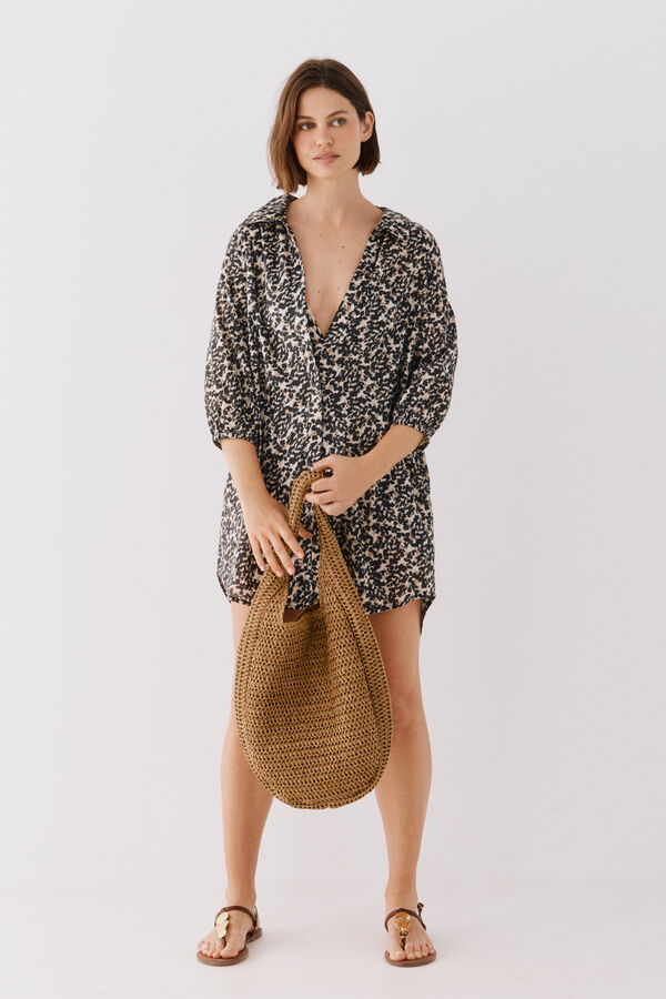 Cortefiel Caftán túnica estampado Estampado blanco