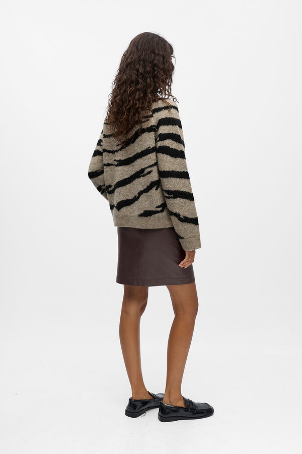 Object Camisola de l&atilde; e alpaca Castanho