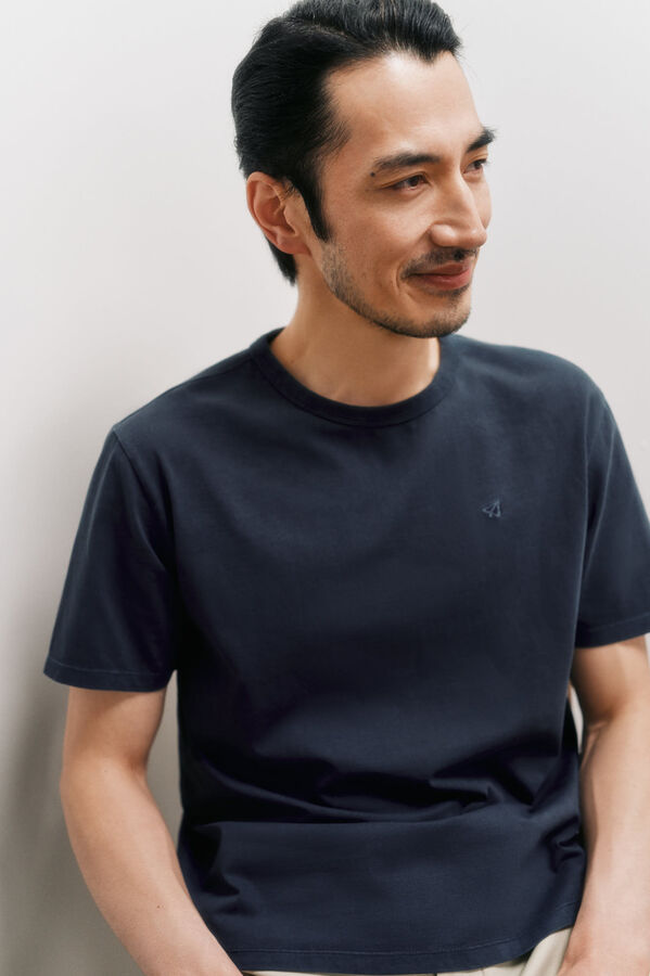 OOTO T-shirt b&aacute;sica com bordado avi&atilde;o OOTO Azul