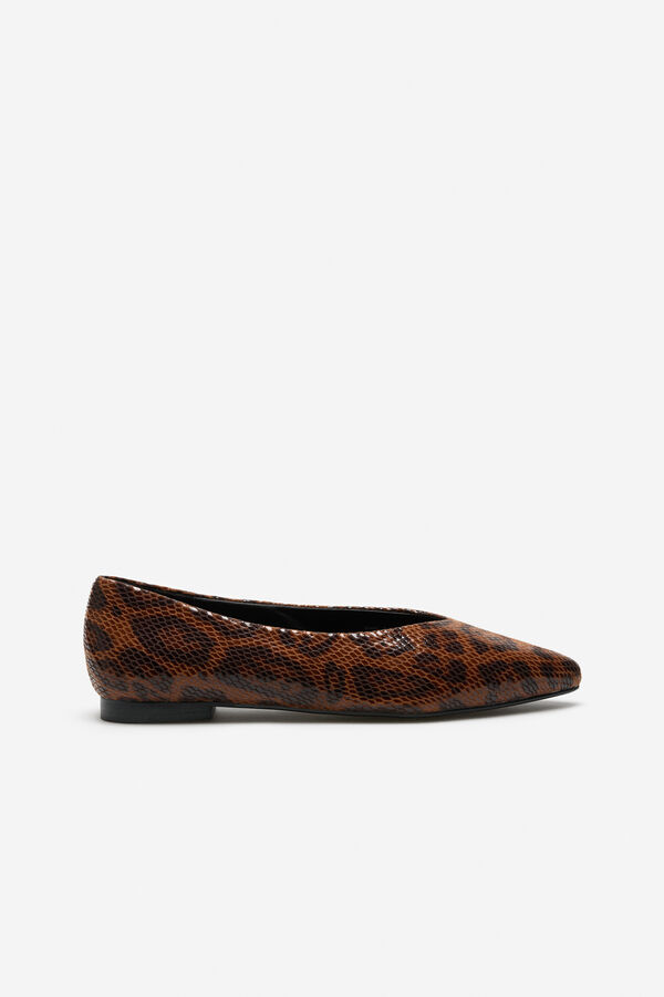 Cortefiel Bailarina leopardo Estampado marr&oacute;n