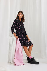 Selected Femme Vestido camiseiro de manga comprida confecionado com materiais reciclados. Preto