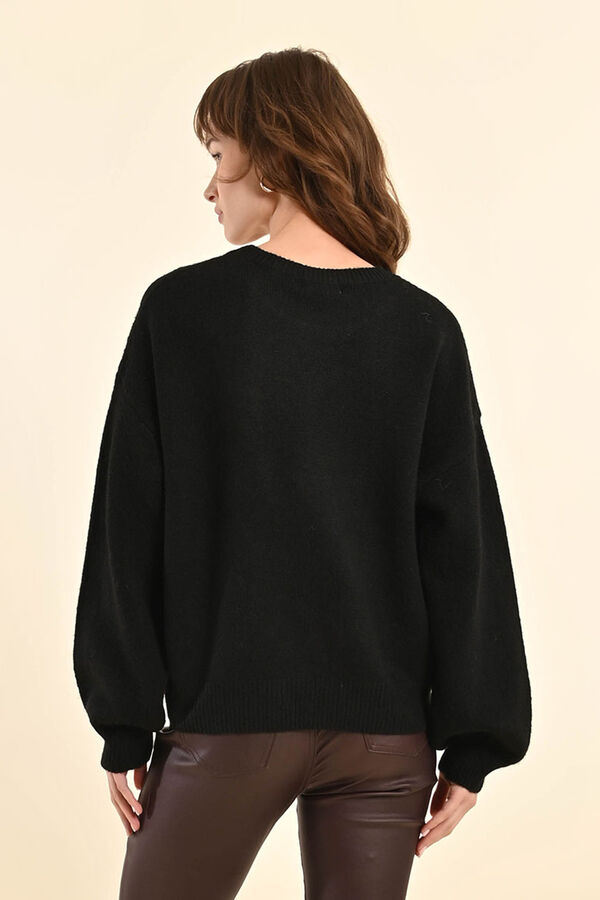 Molly Bracken Jersey de mujer de manga larga detalle lentejuelas Negro