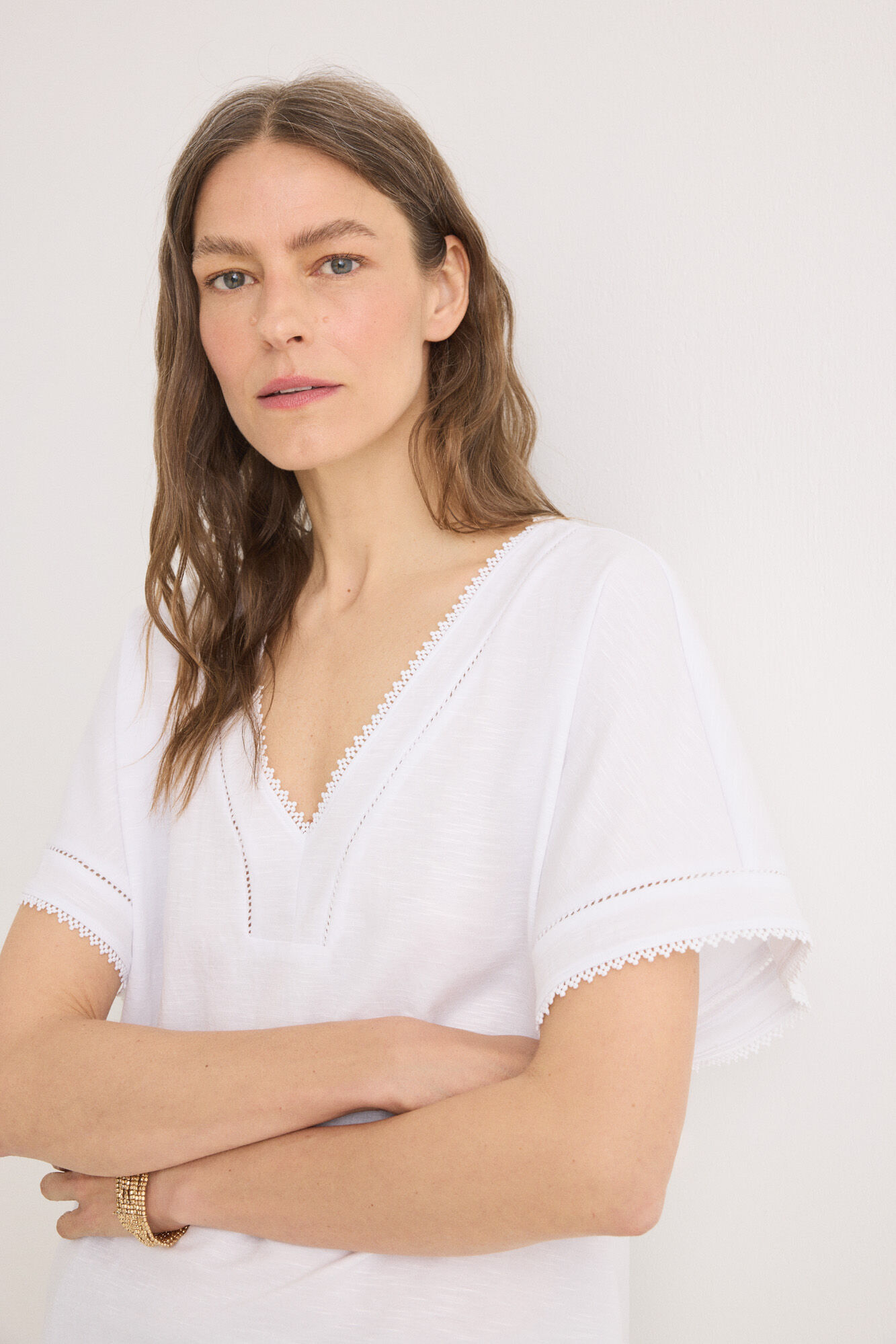 Cortefiel Blusa puntilla entredoses