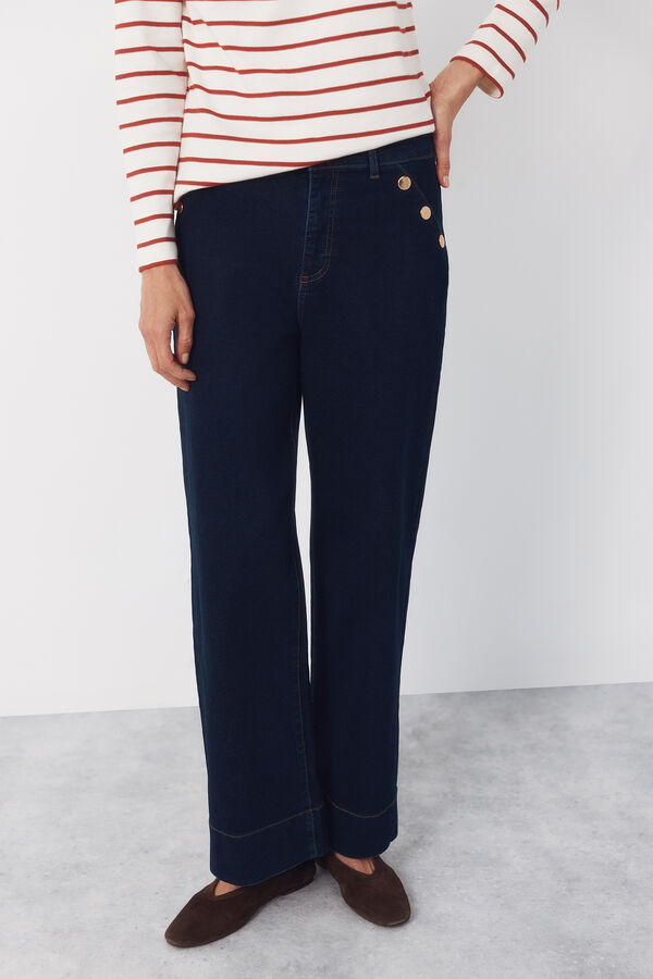 Cortefiel Jeans Palazzo botones Azul