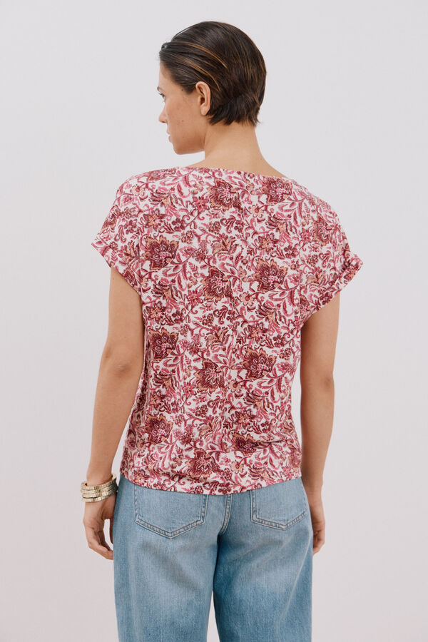 Cortefiel Top pico estampada Estampado blanco