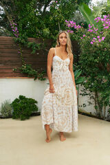 Jaase Vestido largo estampado Bambi Estampado beige