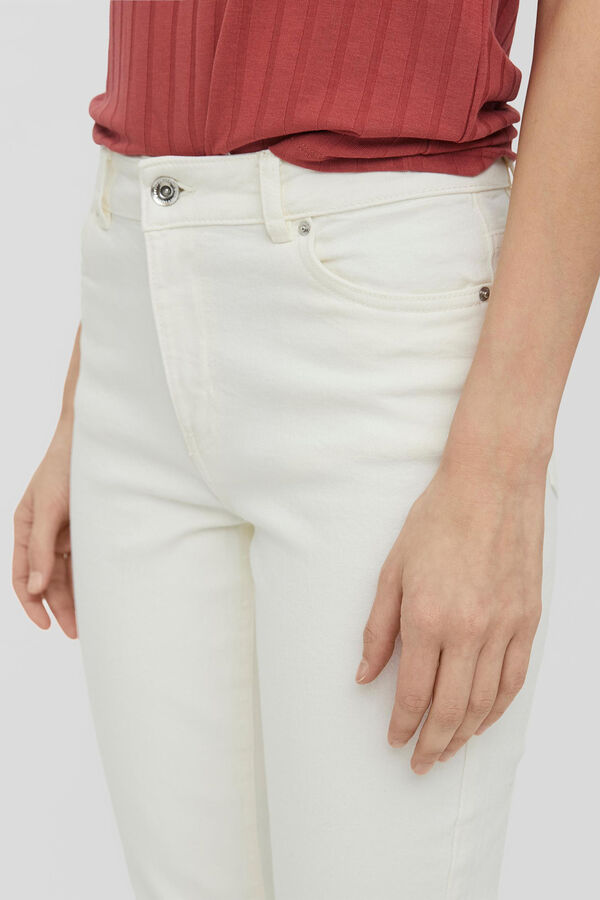 Vero Moda Vaquero recto tobillero Blanco