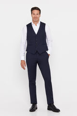 Cortefiel Pantal&oacute;n de canutillo en slim fit Azul marino