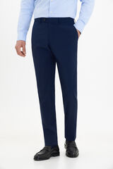 Cortefiel Pantal&oacute;n microcuadro slim fit Azul marino