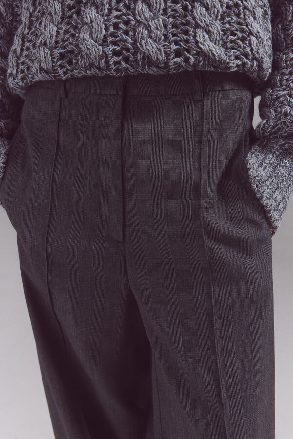 Slowlove Pantal&oacute;n cuadros Estampado gris