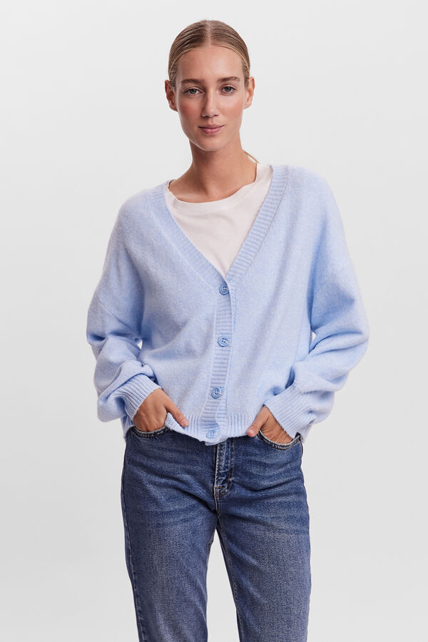 Vero Moda C&aacute;rdigan de manga larga con botones Azul