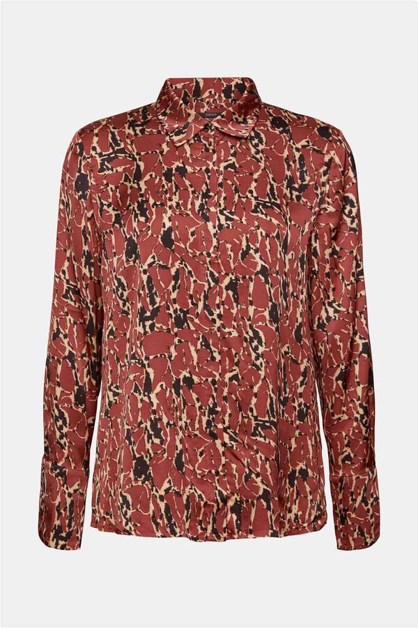 Esprit Camisa satinada estampada viscosa Estampado marrón