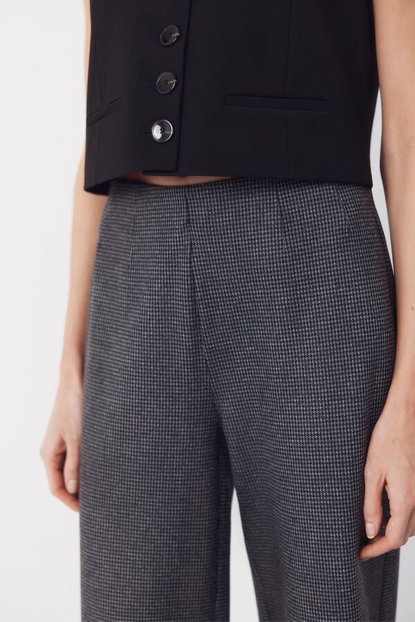 Cortefiel Pantal&oacute;n punto ancho Estampado gris