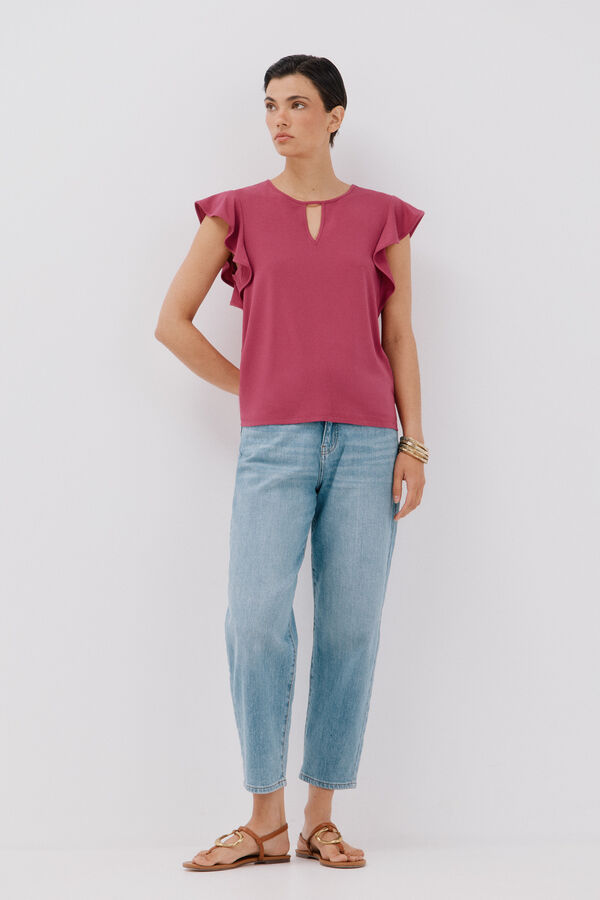 Cortefiel Top de punto l&aacute;grima Morado