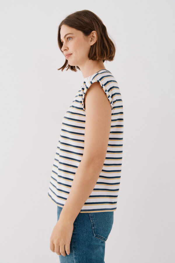 Cortefiel Camiseta básica mangas Azul