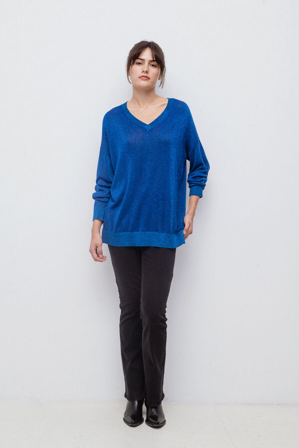 Vila Jersey l&uacute;rex largo Azul marino