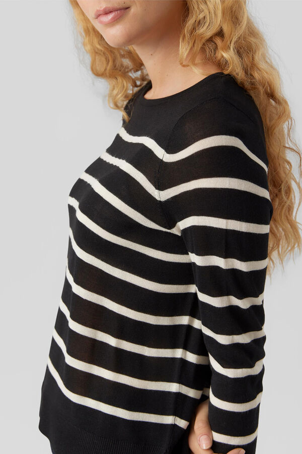 Vero Moda Camisola fina de gola redonda Preto