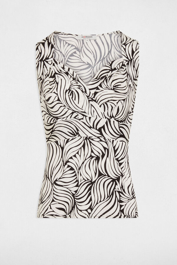 Morgan Top tirantes anchos Estampado blanco