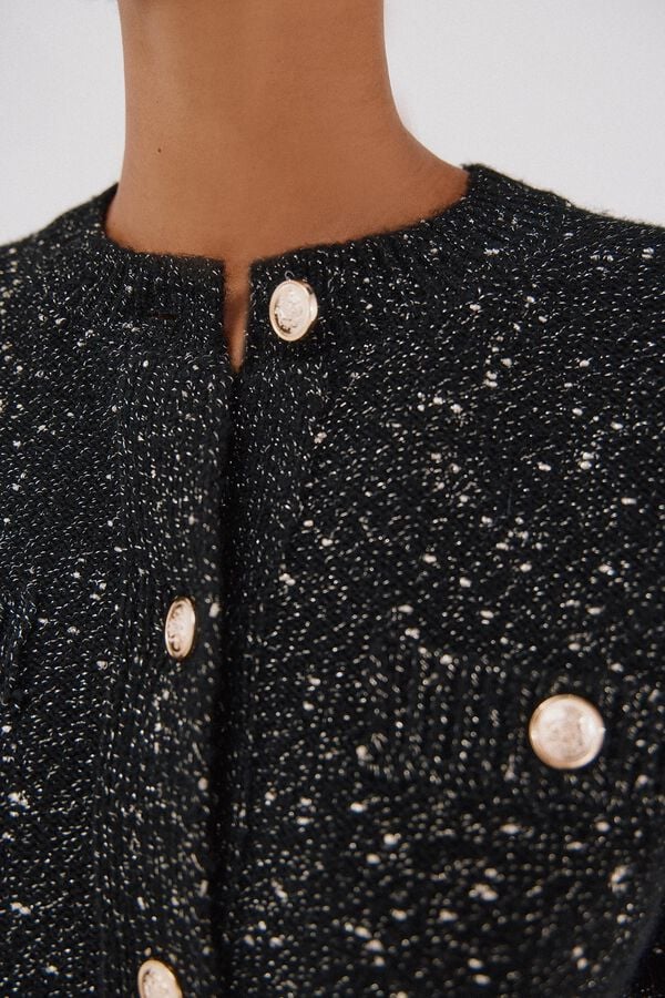 Cortefiel Chaqueta l&uacute;rex botones Negro