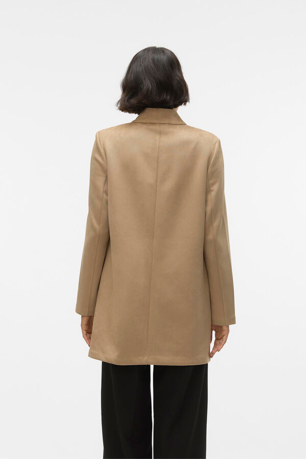 Vero Moda Casaco comprido efeito camurça Verde