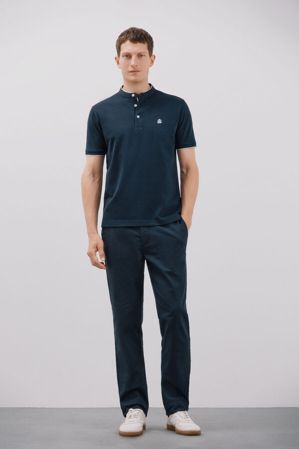 Cortefiel Polo gola mao Azul