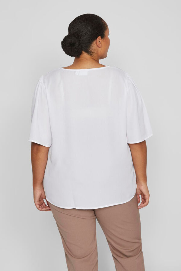 Evoked by Vila Blusa acetinada de manga 3/4  Branco