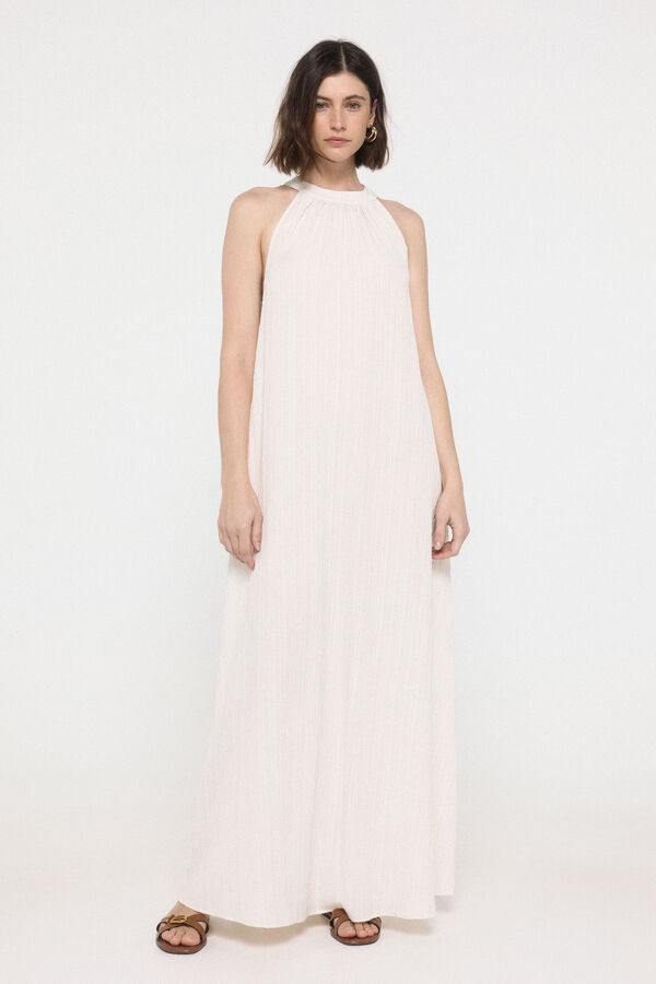 Vero Moda Vestido longo flu&iacute;do com halter  Branco