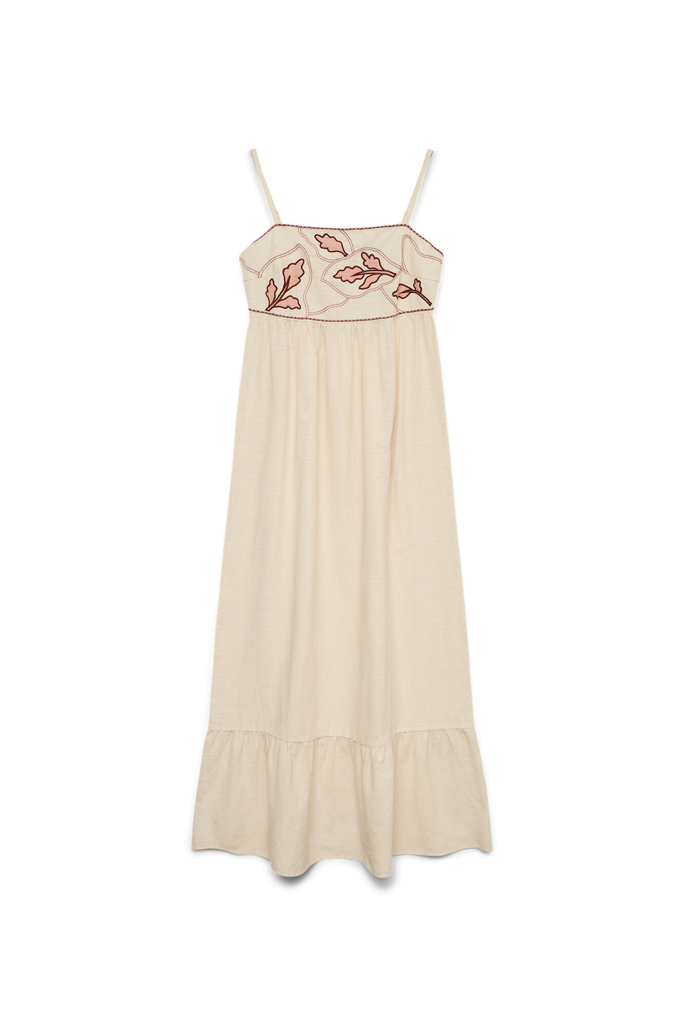 Vero Moda Vestido comprido em algod&atilde;o com bordados