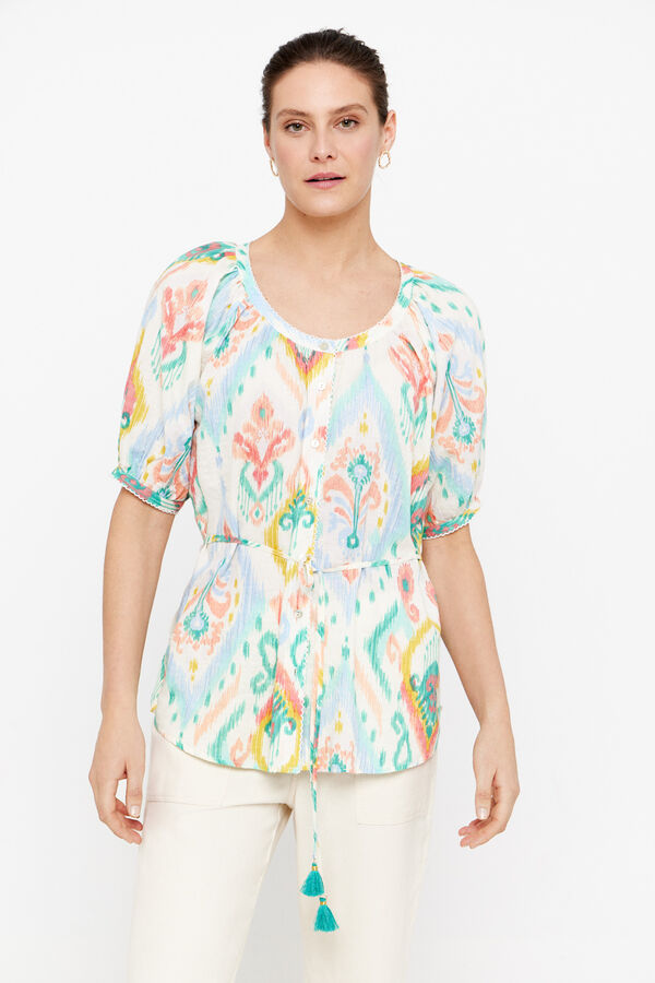 Cortefiel Blusa estampada Impress&atilde;o