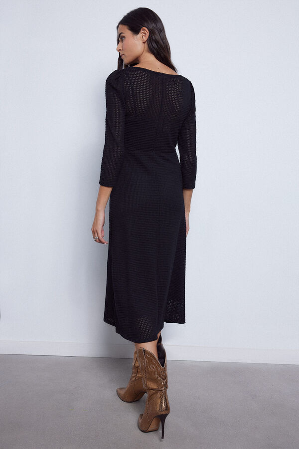 Slowlove Vestido de punto con vuelo Negro