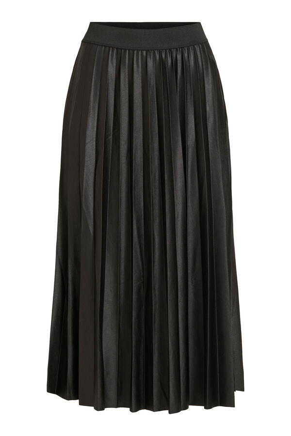 Vila Falda midi plisada Negro