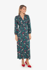 Cupl&eacute; Vestido con estampado asi&aacute;tico Multicolor