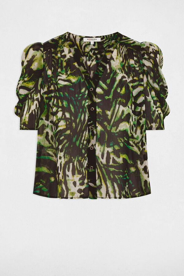 Morgan Camisa decote em V estampado Verde