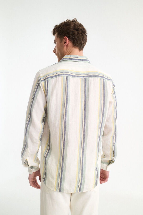 Selected Camisa de manga larga 100% lino Blanco