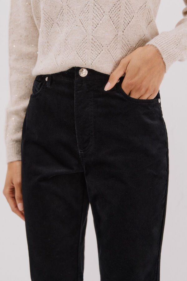 Cortefiel Pantal&oacute;n Sensational velvet Negro