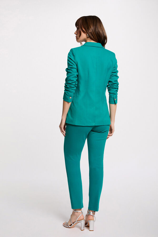 Morgan Blazer slim fit com bot&otilde;es Verde