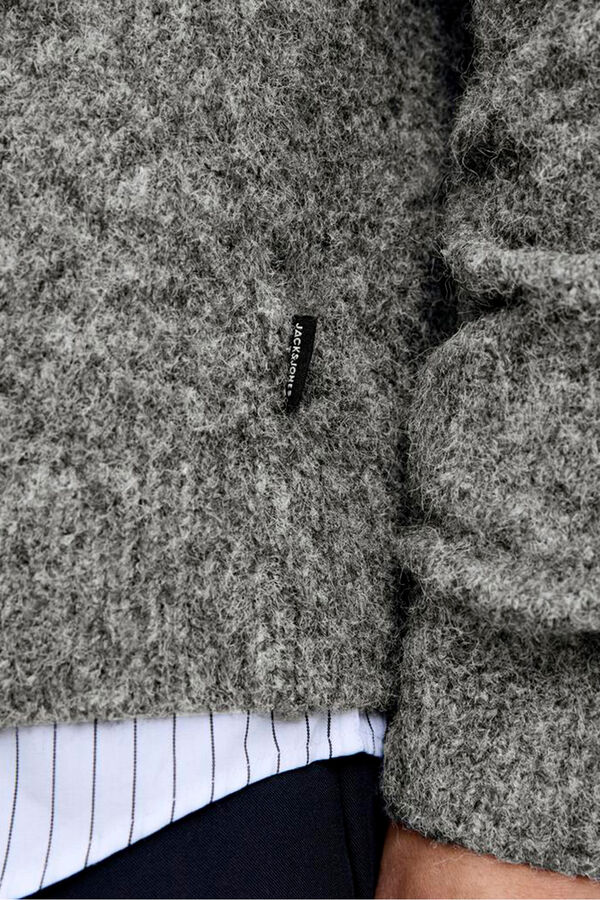 Jack & Jones Casaco de malha b&aacute;sico de malha liso Cinzento